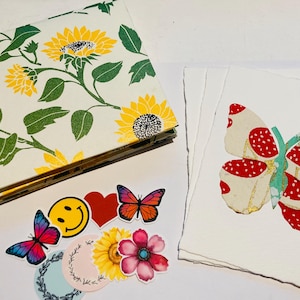 Cartes de correspondance Papillon, Cartes de correspondance de printemps, Cartes de correspondance faites main, Cartes de correspondance, Jeu de cartes de correspondance Papillon, Jeux de cartes de correspondance, Cartes Papillon, Cartes