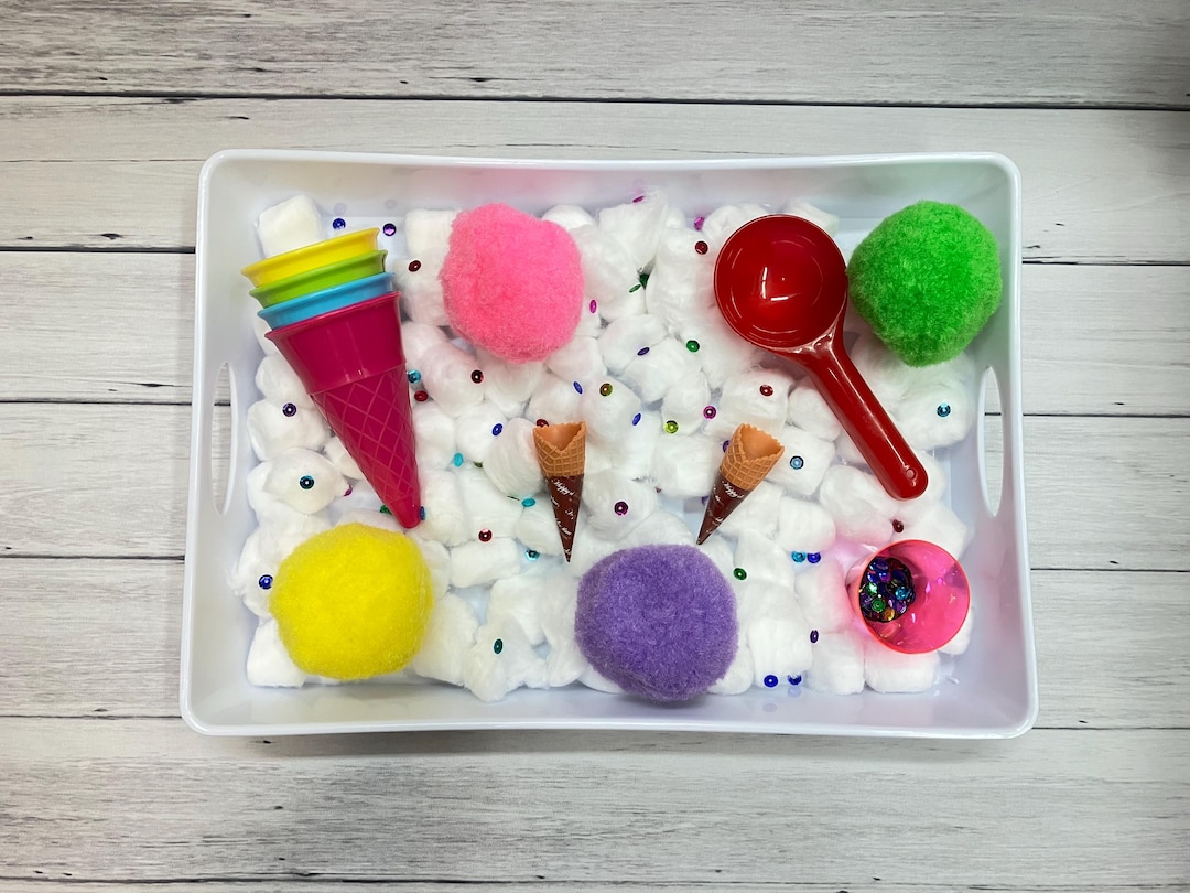Ice Cream Sensory Bin for Kids: Fine Motor Skills Activity - Etsy