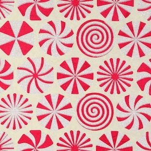 Peppermint Candy Christmas Gift Wrap, Handmade Gift Wrap, Christmas Wrapping Paper, Holiday Gift Wrap, Handmade Eco Friendly Wrapping Paper