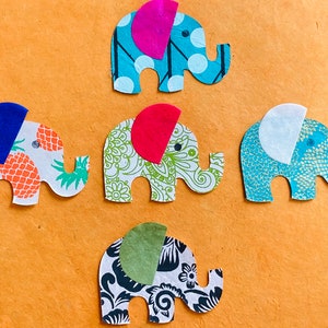 Paper Elephant Shapes, Crafting Paper Shape, Lokta Paper elephant, Paper Crafts, Lokta Paper, Craft Supply, Scrapbooking, Safari crafts