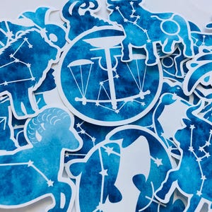Stickers zodiaque, Stickers zodiaque céleste, horoscopes, symboles du zodiaque, Sticker zodiaque, Bélier, Cancer, Vierge, Lion, Gémeaux, Taureau, Verseau,