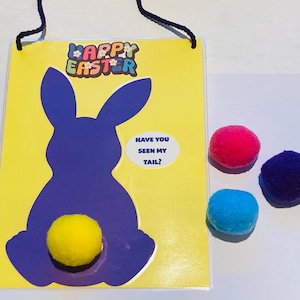 Easter Pin the Tail on the Bunny Game, Easter Kids Games, Easter Decor, Easter display, Kids Easter Game, Pin the Tail on Bunny Game, Easter