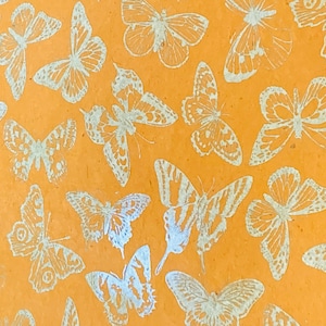 Feuilles de papier Lokta Butterfly, Papier cadeau fait main, Papier écologique, Papier Lokta, Papier papillon, Papier artisanal, Feuille de papier décorative