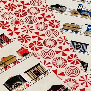 Emballage cadeau de Noël pour enfants, Emballage cadeau fait main, Papier d'emballage de Noël, Emballage cadeau des fêtes, Papier d'emballage écologique, emballage cadeau train