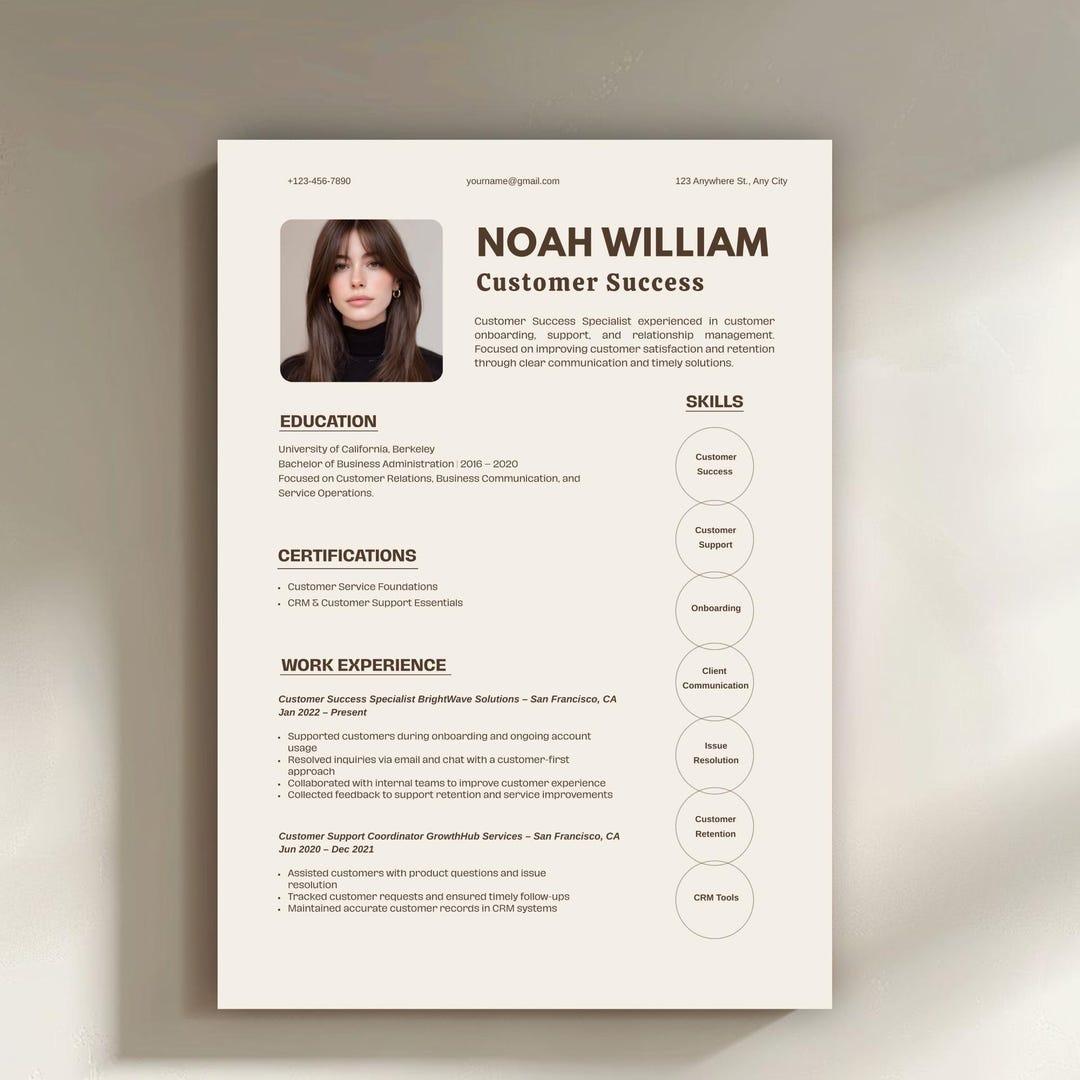 Modèle de CV de réussite client | CV professionnel - Etsy France