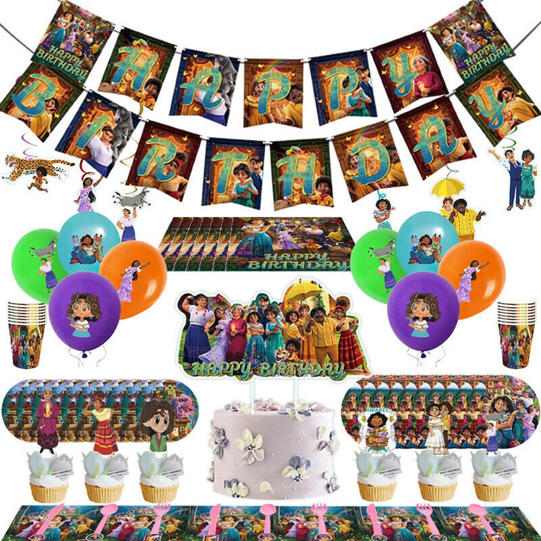 Kids Encanto Themed Plates Cups Napkins Banners Flags Birthday Etsy