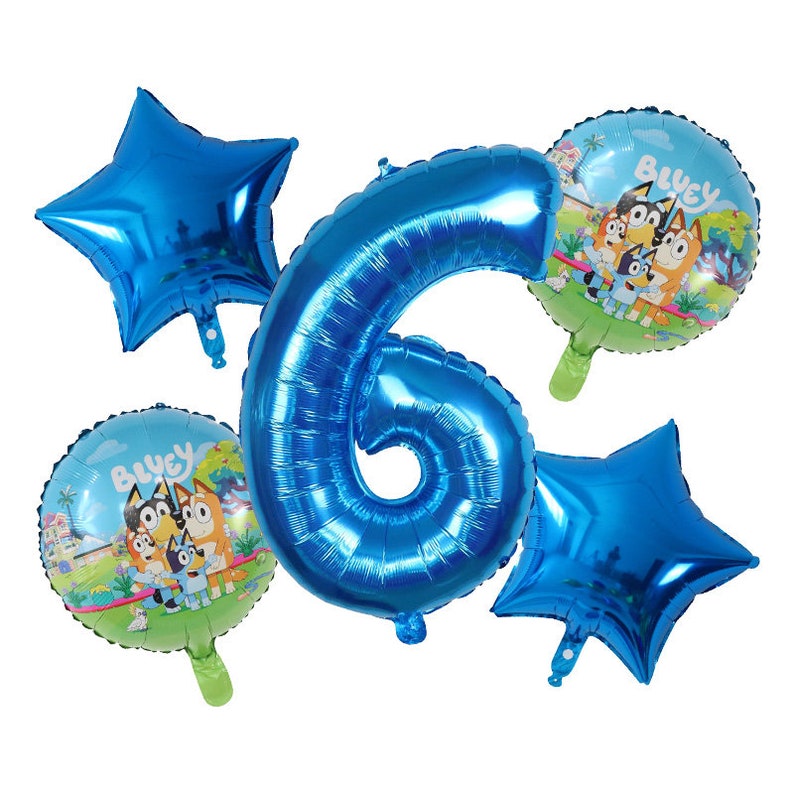 5PCS BINGO BLUEY Kids Birthday Party FOIL Balloons Party Etsy