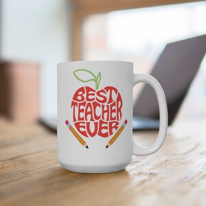 Best Teacher Ever Coffee Mug Teacher Appreciation Gift Ceramic Cup for Educators End of Year Present from Students or Parents