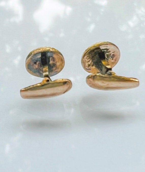 14K Gold Rolled Antique Cuffinks.  Lovely antique… - image 3