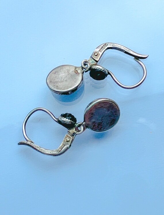 Victorian Mourning Whitby Jet Earrings set in Ste… - image 8