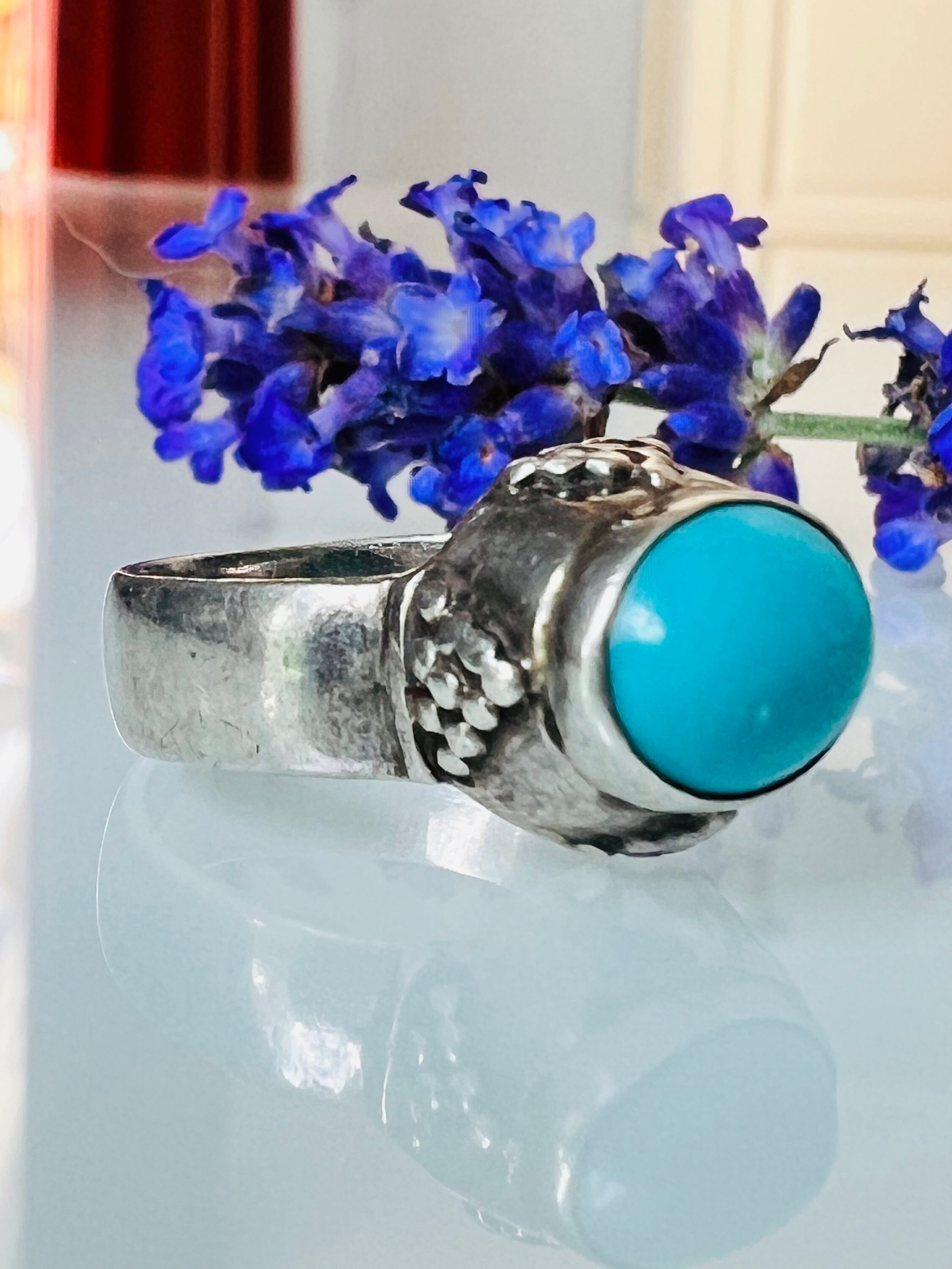 Sterling Silver925 Ring Set With Turquoise. Vintage