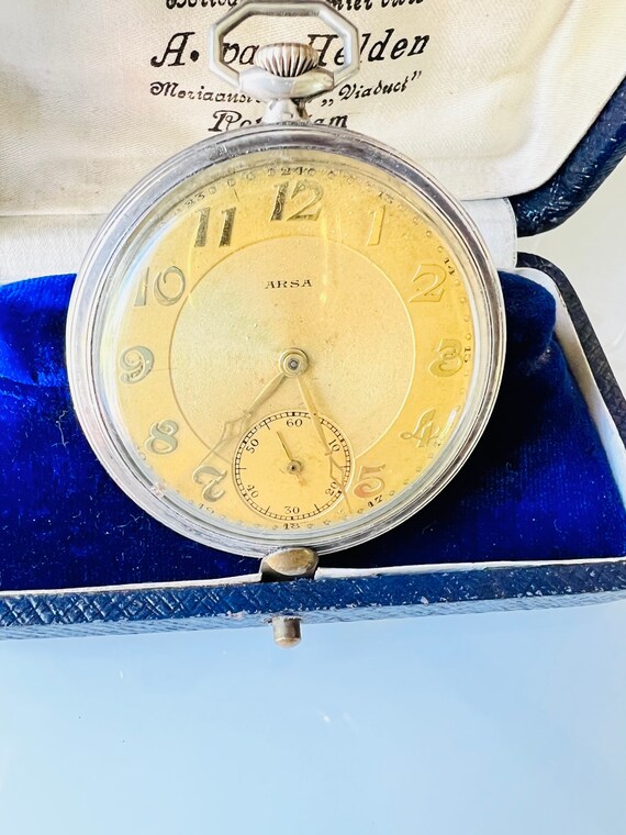 Antique Edwardian men's silver pocket watch "Arsa" . … Gem