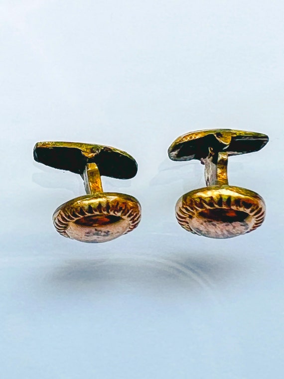14K Gold Rolled Antique Cuffinks.  Lovely antique… - image 2