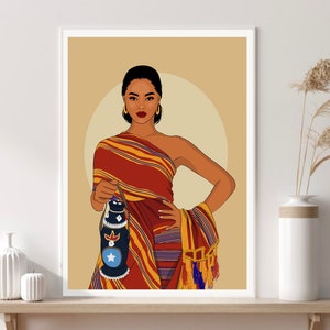 Somali Girl Art Poster | Somali Art Print | East African Art | Somali Digital Download | African Wall Decor | African Art | East African