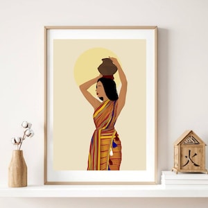 Somali Woman Wall Art - DIGITAL DOWNLOAD - Somali Woman Print - Somali Poster - African Poster - Somali Woman Wearing Dirac