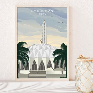 Omdurman City Sudan Art Poster | Sudanese Minimal Art Print | Sudan Art Decor |African Wall Art | Omdurman Cityscape | Sudan City Wall Decor