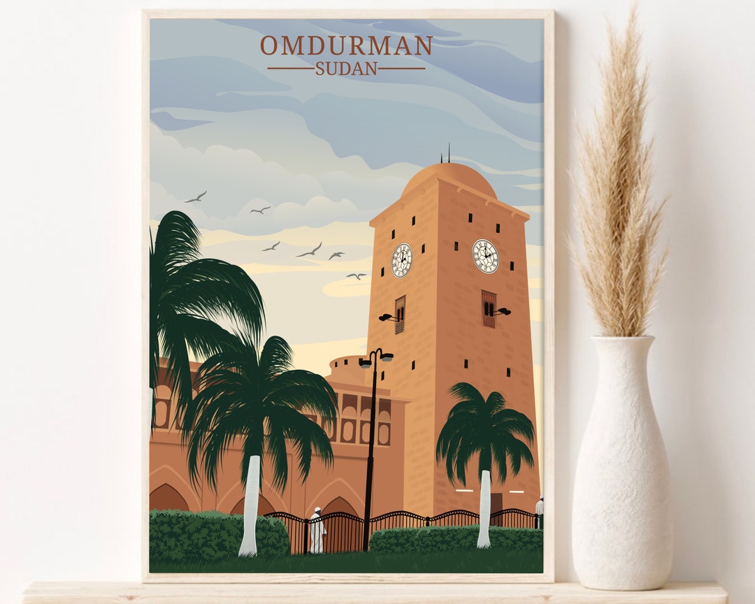 Omdurman City Sudan Poster Art , Sudan Art Prints, Sudanese Minimal Art