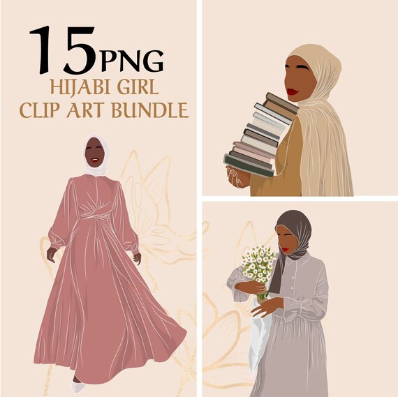Hijabi Women Clipart Bundle | Islamic Digital Art (Digital Download)