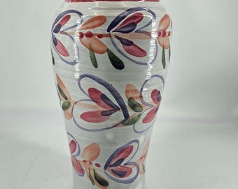 Studio Art Pottery Vase Signed TPG T Puterbaugh Gill Folk art style