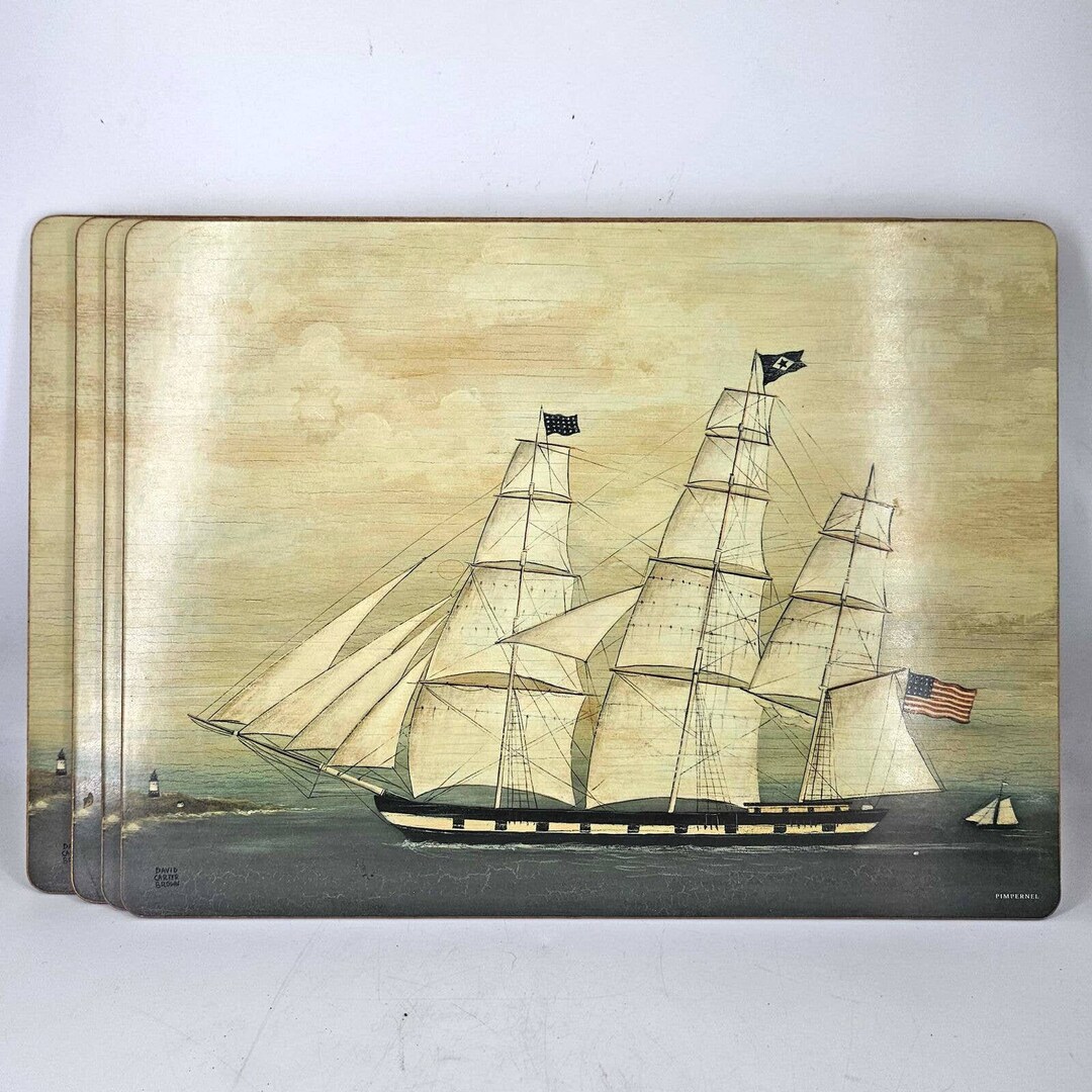 4 Vintage PIMPERNEL David Carter Brown Tall Sailing Ships Etsy