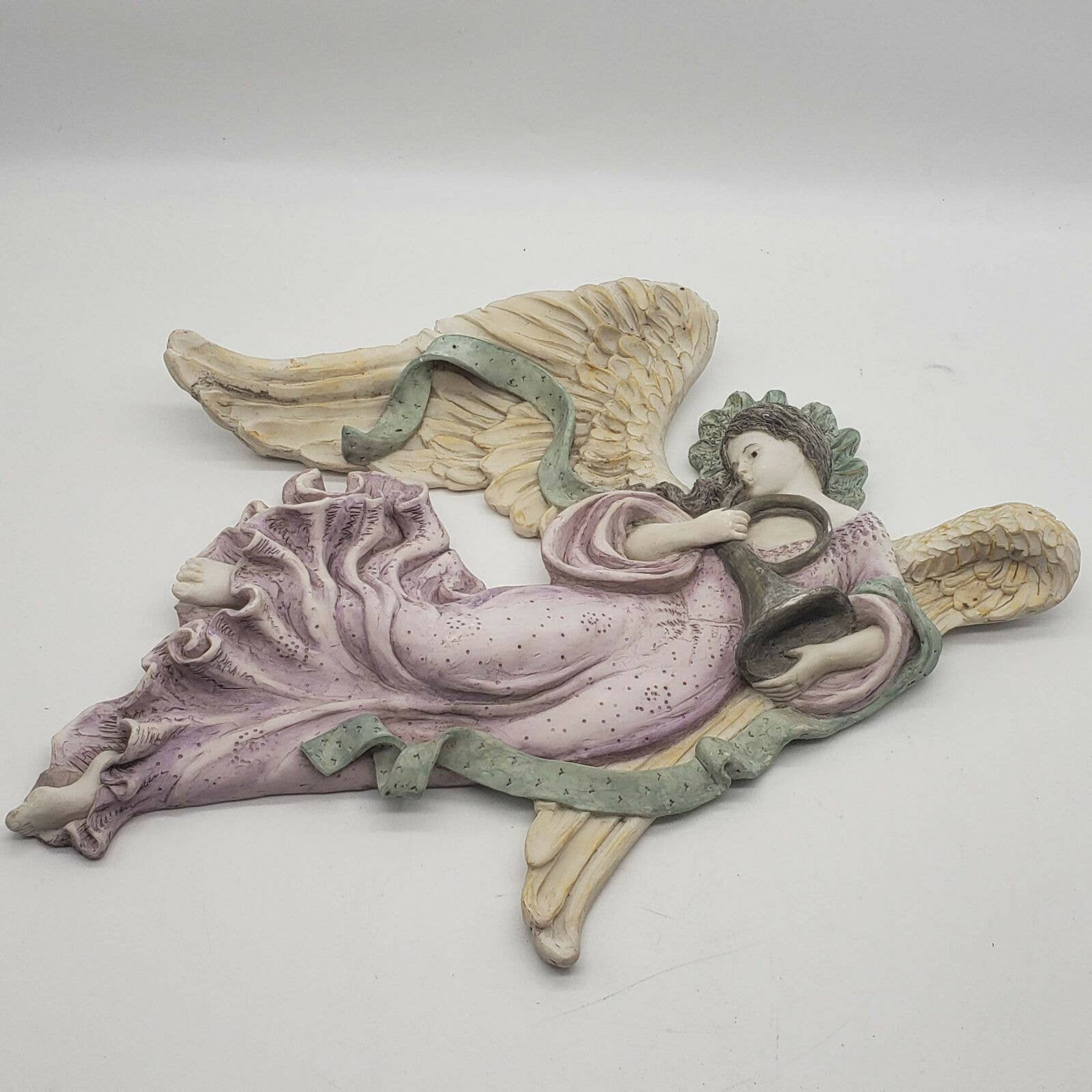 Vintage Unique Decorative Romantic Angel w/trumpet in pastels wallhanging Vintage Unique Decorative Romantic Angel w/trumpet in pastels wallhanging
