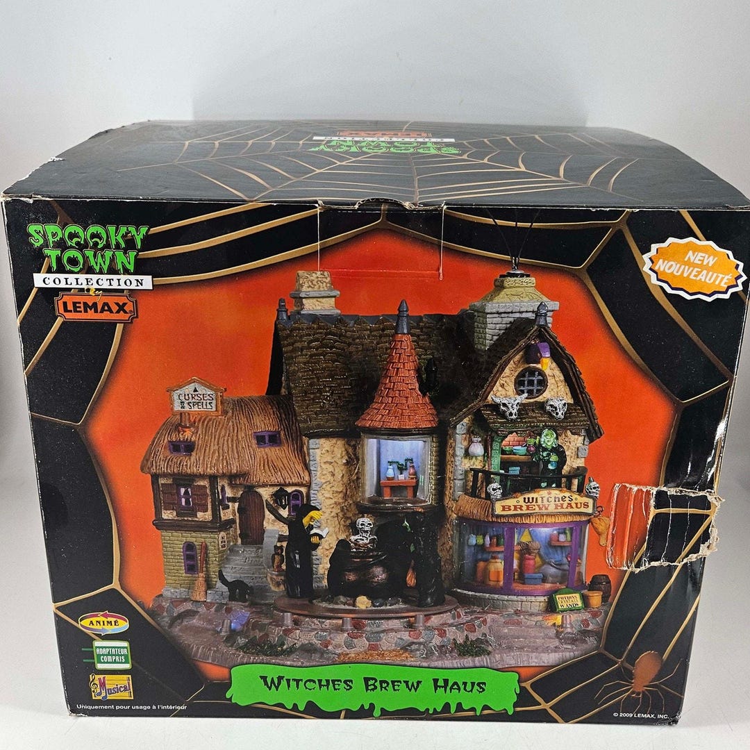 Décoration Lemax Witch's Brew Coffee - Village Spooky Town 2020 - Cabane Café Sorcière - Non électrique