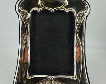 Vintage Velvet Silver Plate Antique Style Easel Table Photo Picture Frame