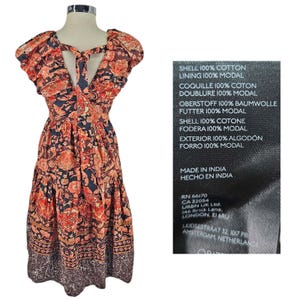 Anthropologie tiered floral boho Printed V Neck Babydoll Dress 0 XS S NWT Bild 4