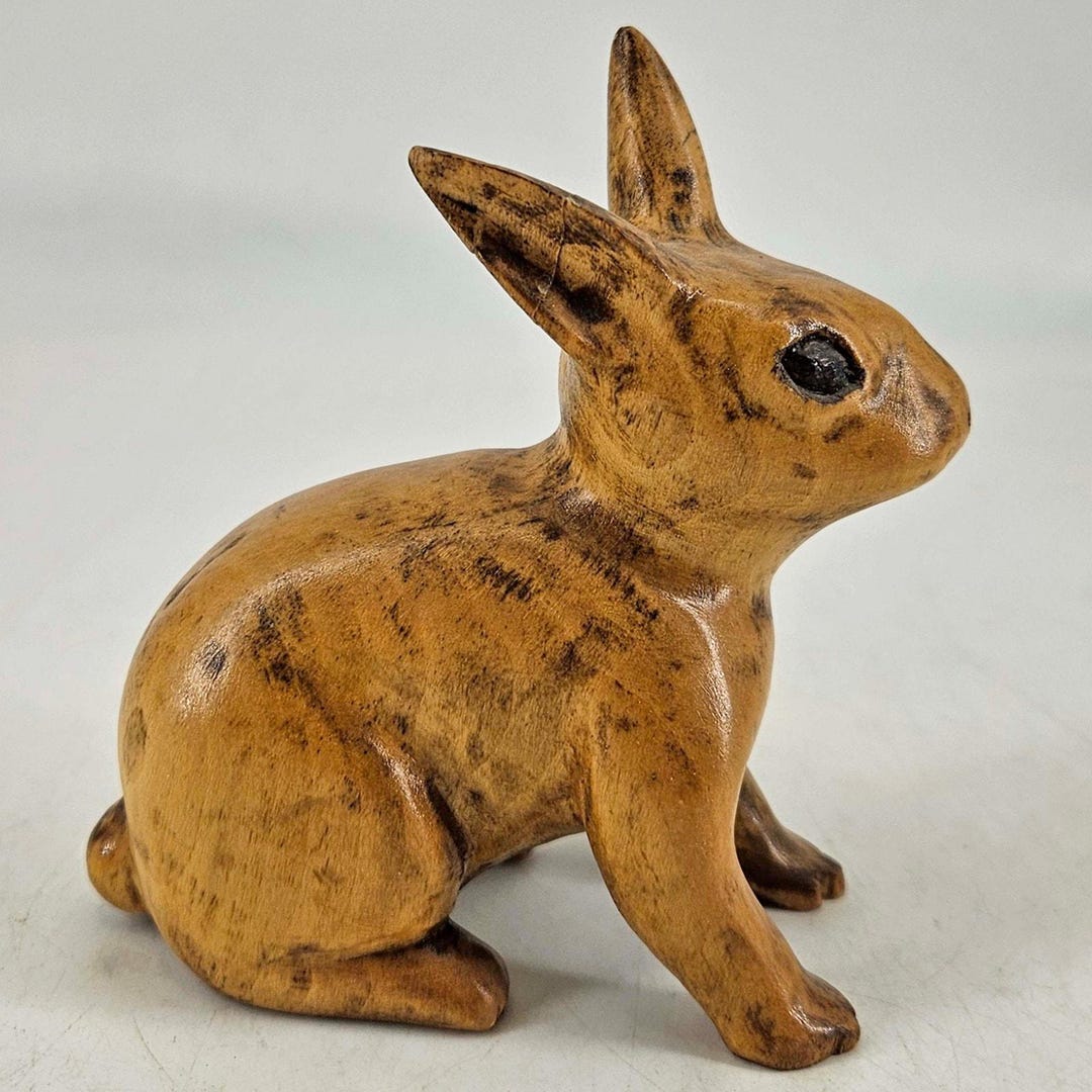 Vintage Carved Wood Rabbit Bunny Hare Folk Art Primitive - Etsy