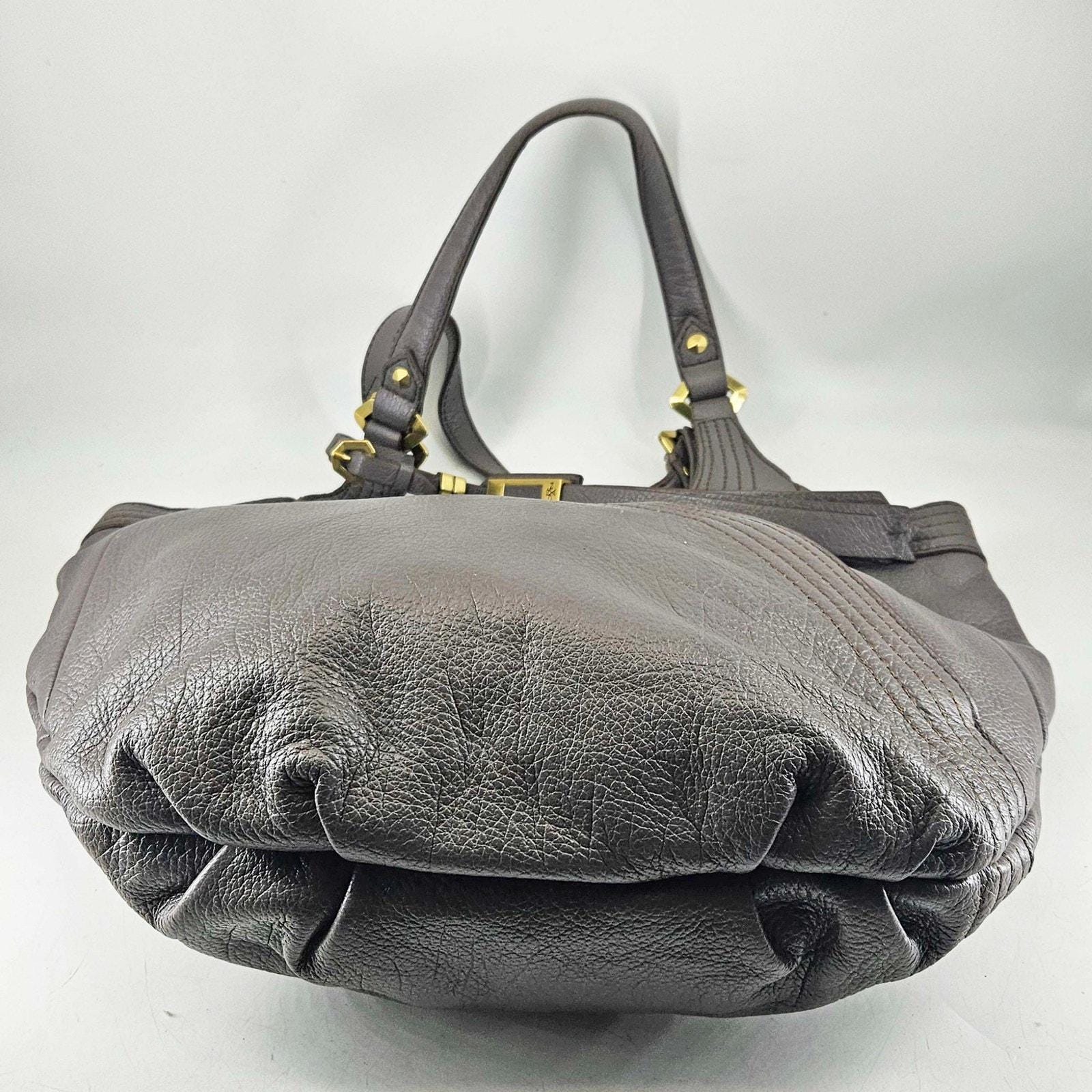 OrYANI Gray Pebbled Leather Shoulder Bag / Purse w/ 3 Exterior Pockets OrYANY genuine leather handbag main image 3