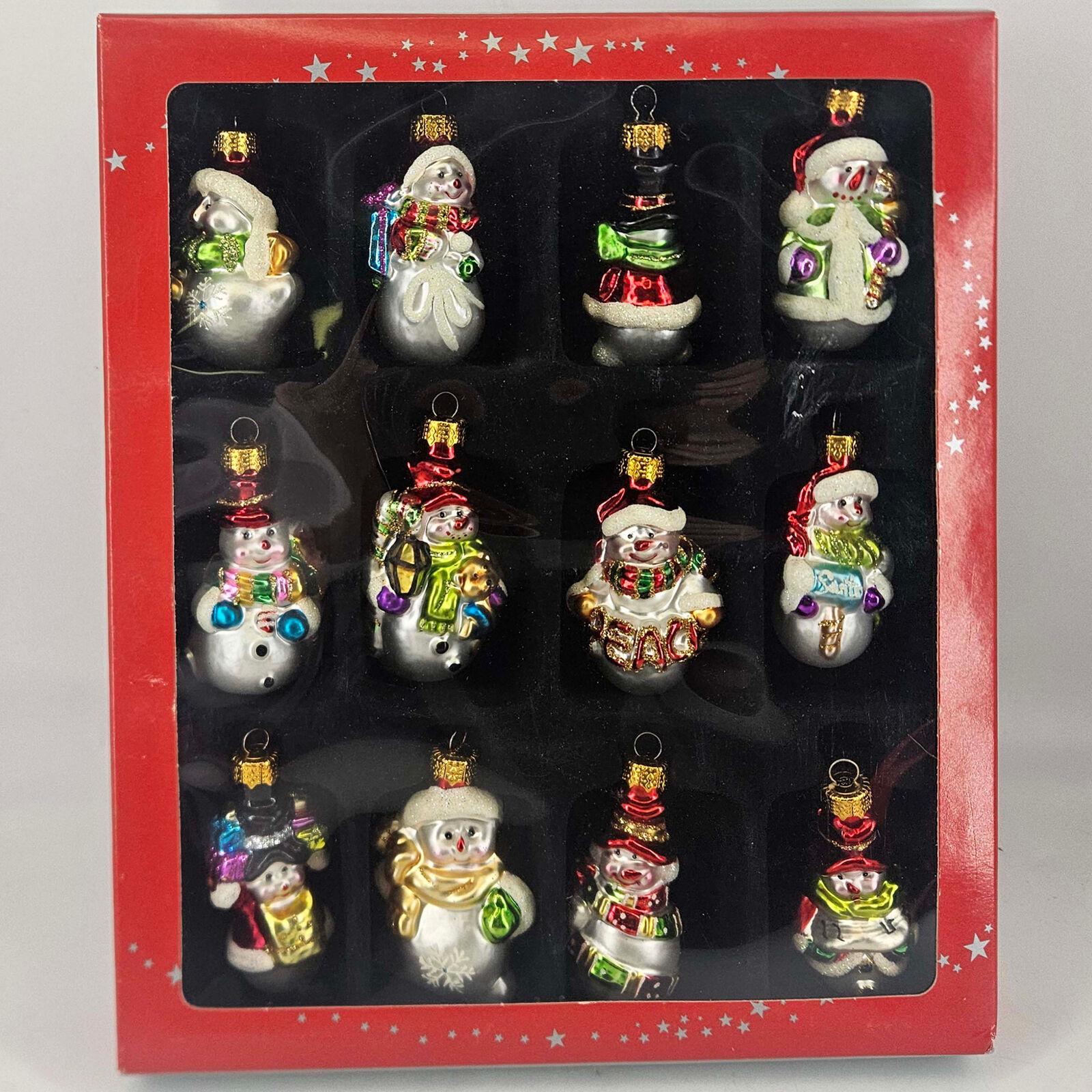 Macy's Holiday Lane Box Set Of Glass Snowman Ornaments, 2.5" Each Different