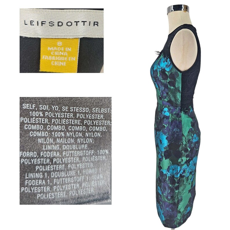 LEIFSDOTTIR Anthropologie Water Garden Brocade Lace Sheath Dress 8 image 2