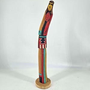 Kachina Cottonwood Hand Carved Painted Signed Shalako long hair doll figurine