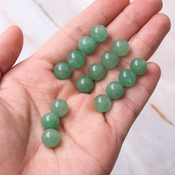 1PC,6mm/8mm/10mm,Half Drilled Natural Aventurine Round Beads,Half-drilled Gemstone,Half hole beads for making Earring,Rings or Pendants