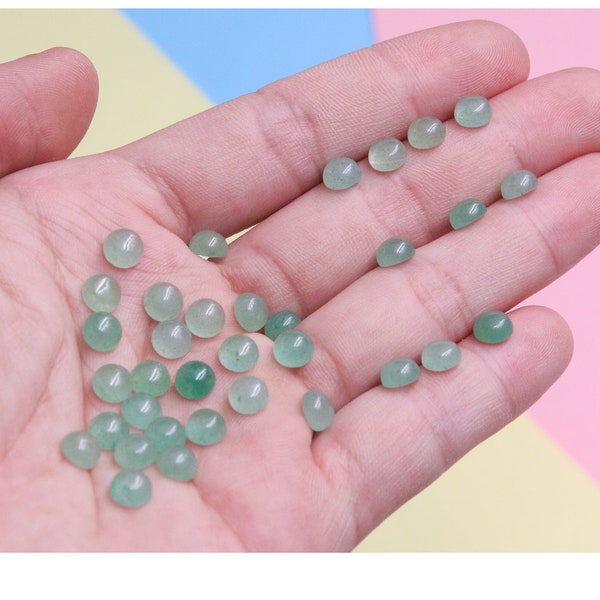 1PC,4mm/6mm,Natural Green Aventurine Cabochon,Round Cabochon,Natural Gemstone Cabochon for making Earring,Rings or Pendants