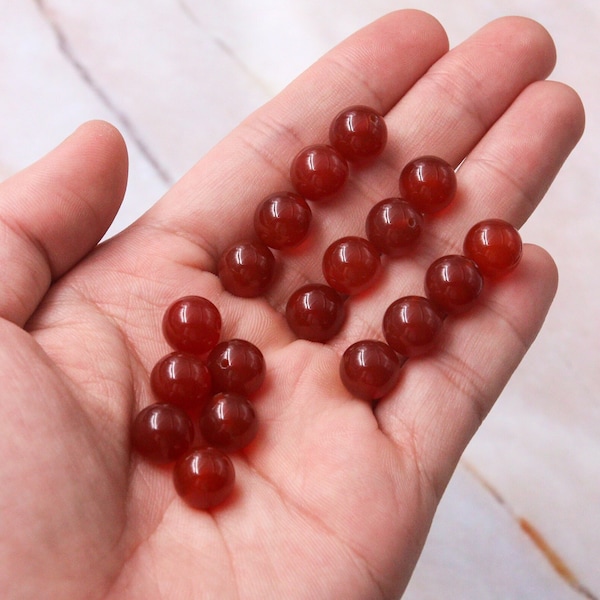 1PC,6mm/8mm/10mm,Half Drilled Natural Red Agate Round Beads,Half-drilled Gemstone,Half hole beads for making Earring,Rings or Pendants