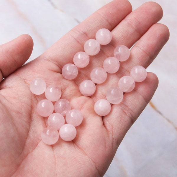 1PC,6mm/8mm/10mm,Half Drilled Natural Rose Quartz Round Beads,Half-drilled Gemstone,Half hole beads for making Earring,Rings or Pendants