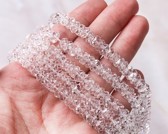 Natürliche Bergkristall Abacus facettierte Perlen,Heilende Energie Lose Edelstein Perlen,für DIY Schmuckherstellung,3x6mm/4x8mm,15.5 inch Strang