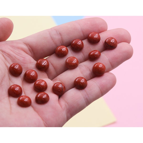 1PC,2mm/4mm/6mm/8mm/10mm/12mm,Natural Red Jasper Cabochon,Round Cabochon,Natural Gemstone Cabochon for making Earring,Rings or Pendants