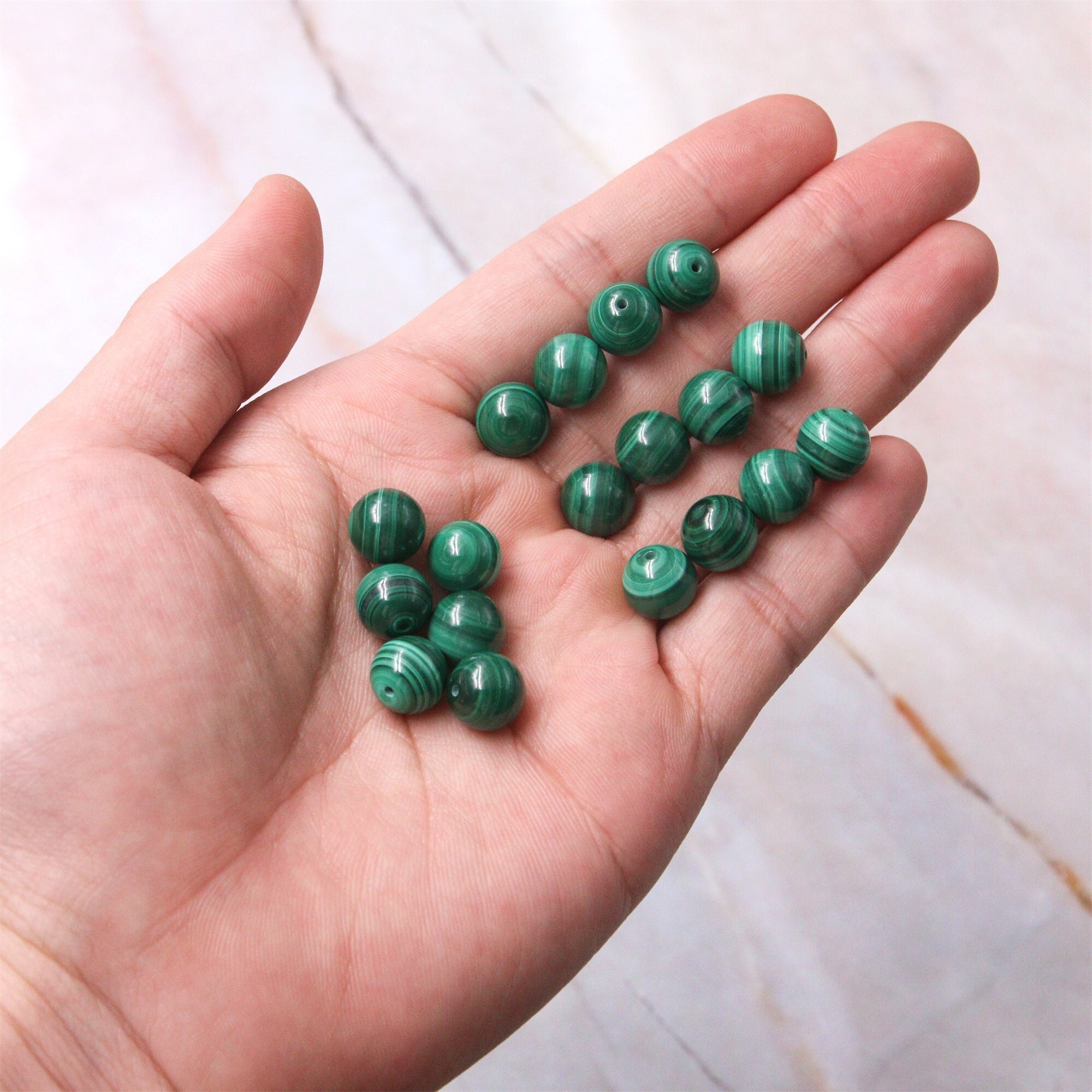 6 Mm Malachite Beads - Etsy