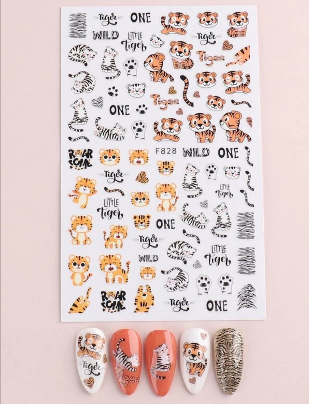 Cute Animal Nail Stickers Cute Nail Art Nail Stickers Nail Etsy