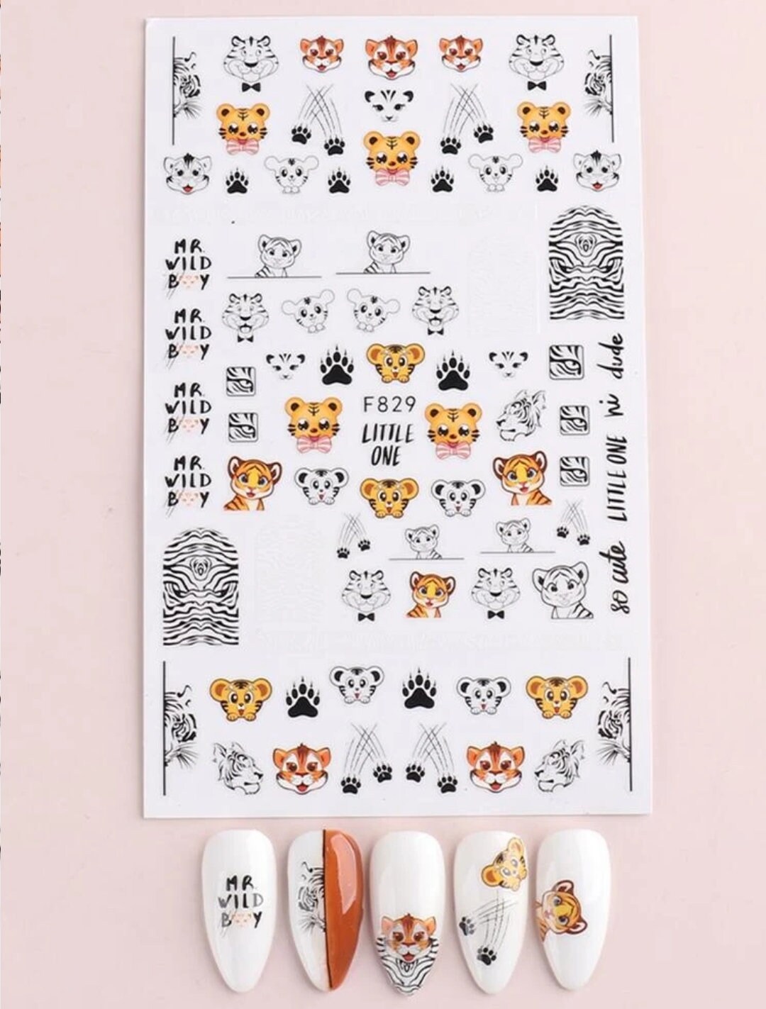 Cute Animal Nail Stickers Cute Nail Art Nail Stickers Nail Etsy
