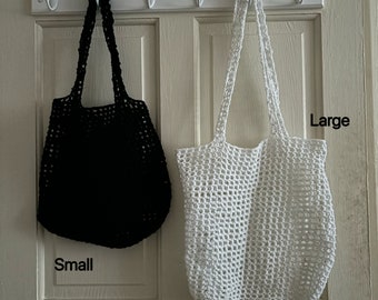 Handmade Crochet Mesh Tote Bag // Net Beach Bag // Handbag