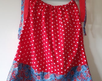 Girls Spots & Paisley Pillowcase Style Dress Size 4