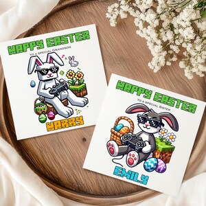 Carte de Pâques personnalisée pour les joueurs, nom personnalisé et message spécial à l'intérieur cadeau pour les amis de la famille maman papa grands-parents tante oncle enfant