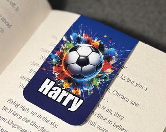 Personalised Magnetic Bookmark for Football Fan  - book lovers - Gift - Reading Bookmark for Girl or Boy - Custom Bookmark - Birthday Gift