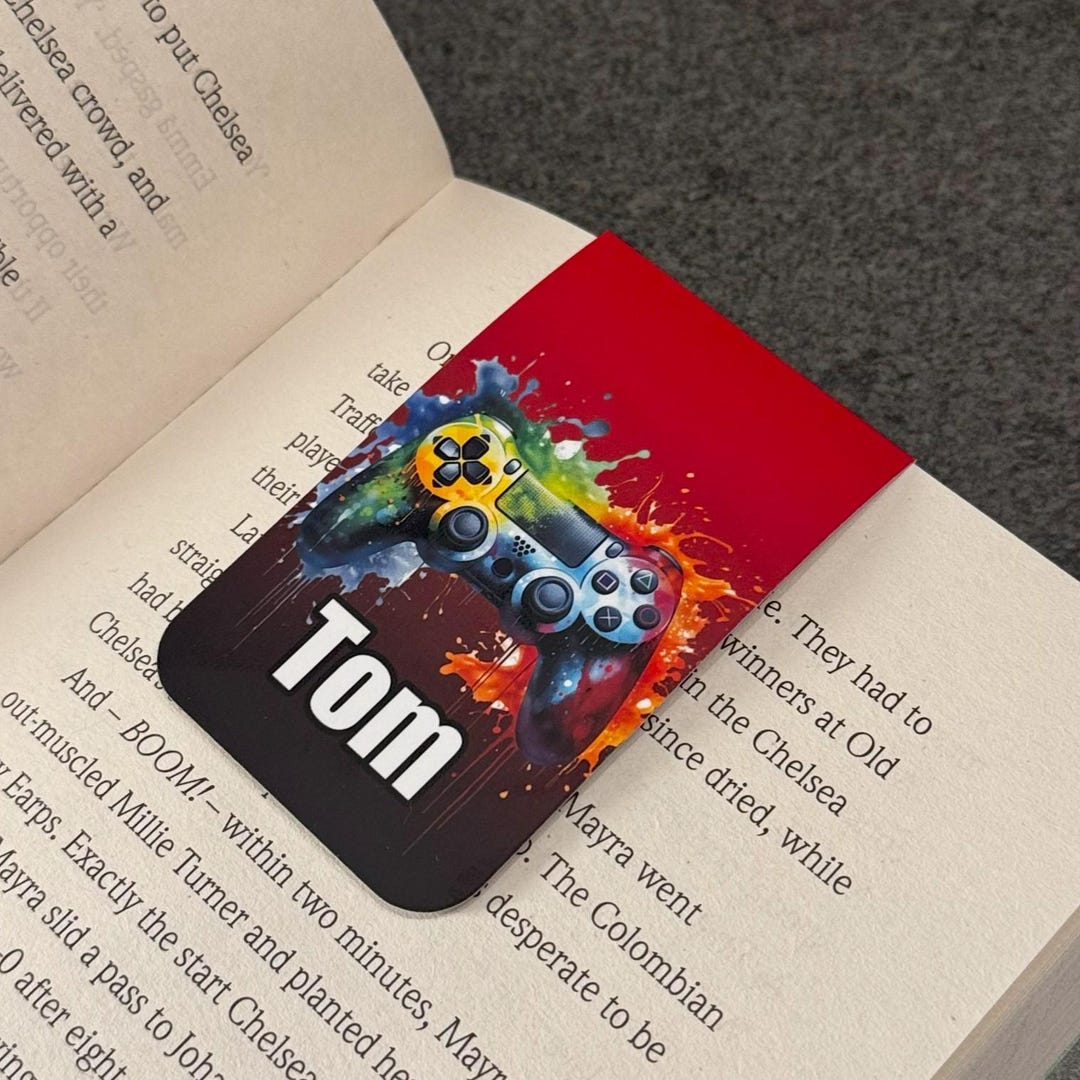 Redemable Bookmark Personalised Magnetic Bookmark for Gamers - Book Lovers - Gift ...