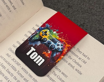 Personalised Magnetic Bookmark for Gamers  - book lovers - Gift - Reading Bookmark for Girl or Boy - Custom Bookmark - Birthday Gift - Kids