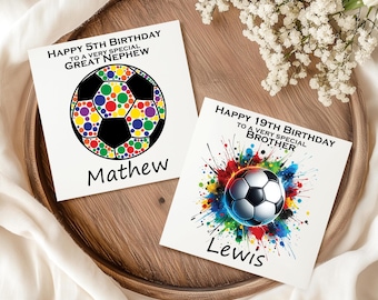 Personalized Football Birthday Card: Custom Name & Age