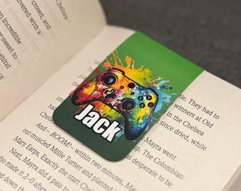 Personalised Magnetic Bookmark for Gamers  - book lovers - Gift - Reading Bookmark for Girl or Boy - Custom Bookmark - Birthday Gift - Kids